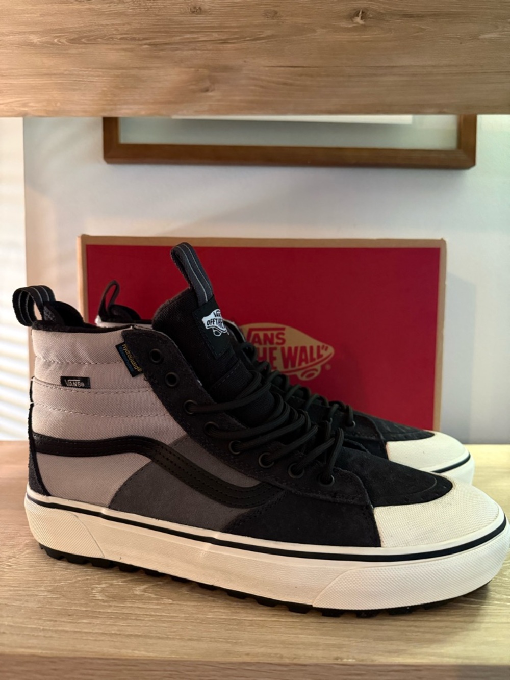 Vans Black and Gray High-Top Skate Sneakers